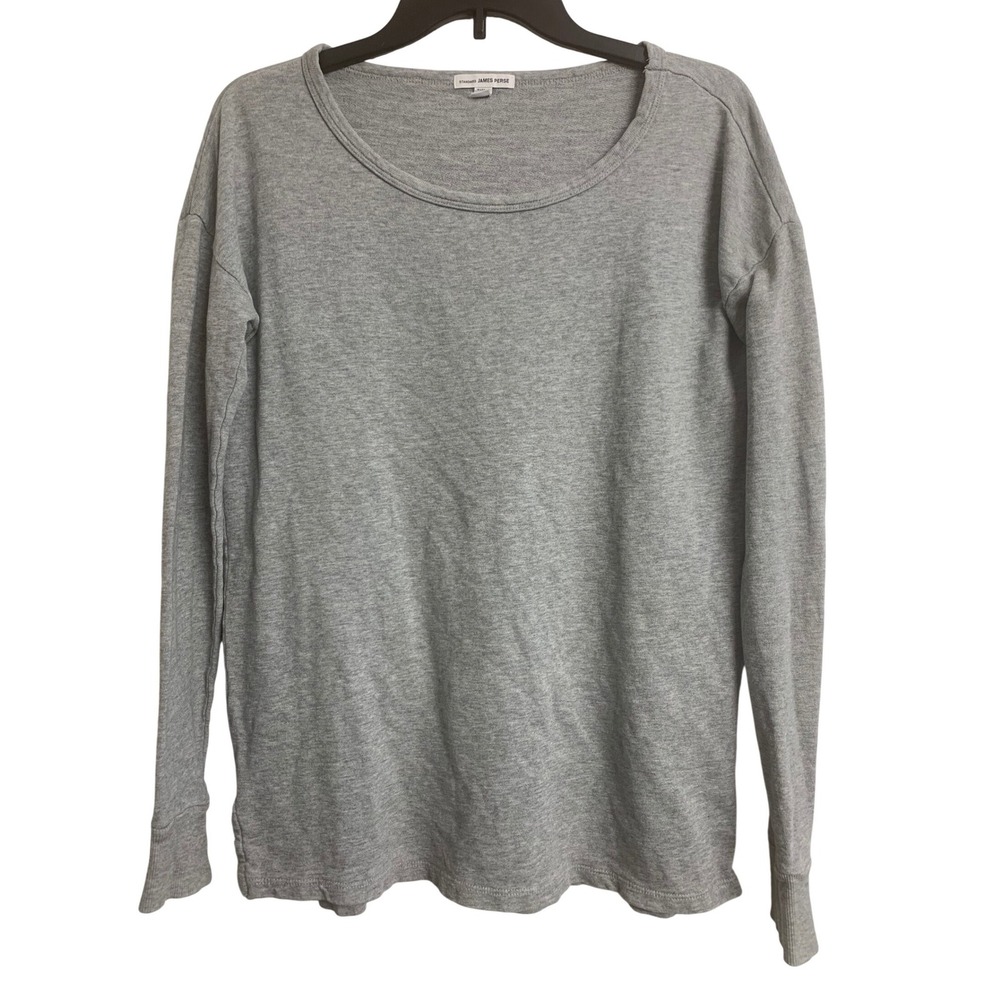 Standard‎ James Perse Heather Grey Cotton  Knit Long Sleeve  Top Size 1